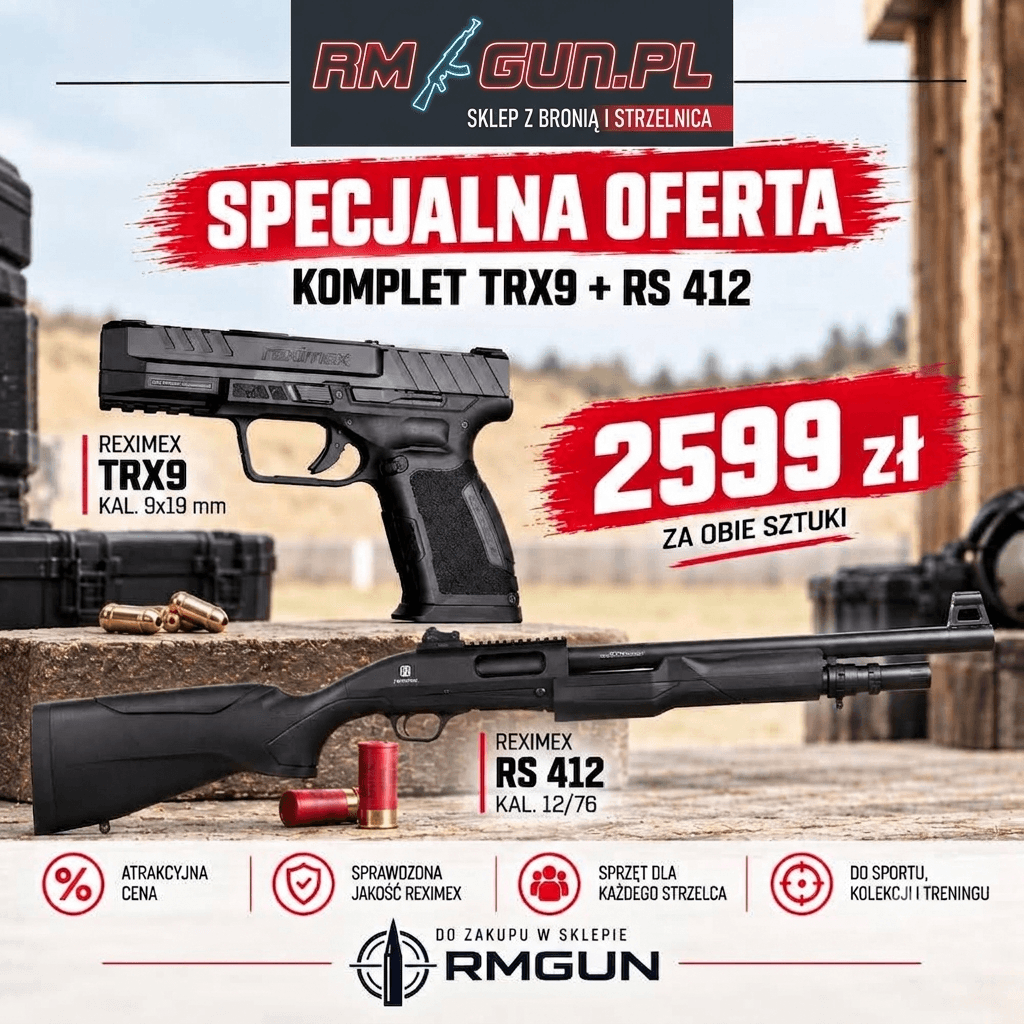 SUPER ZESTAW!!!  Pistolet Reximex TRX9+ Strzelba Reximex Rs412